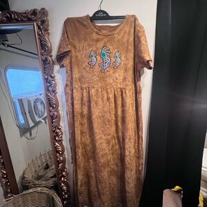 Vintage Cactus Bay Maxi Dress Tie Dye Cotton